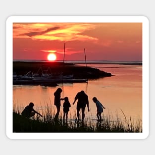 Sunset silhouettes at Gray’s beach Sticker